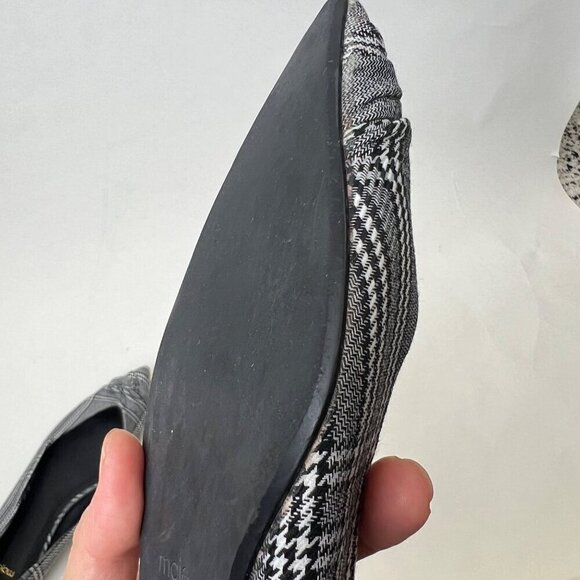 ❤️ Maje plaid fabric poured toes flats , black, Size 36 - Picture 9 of 11